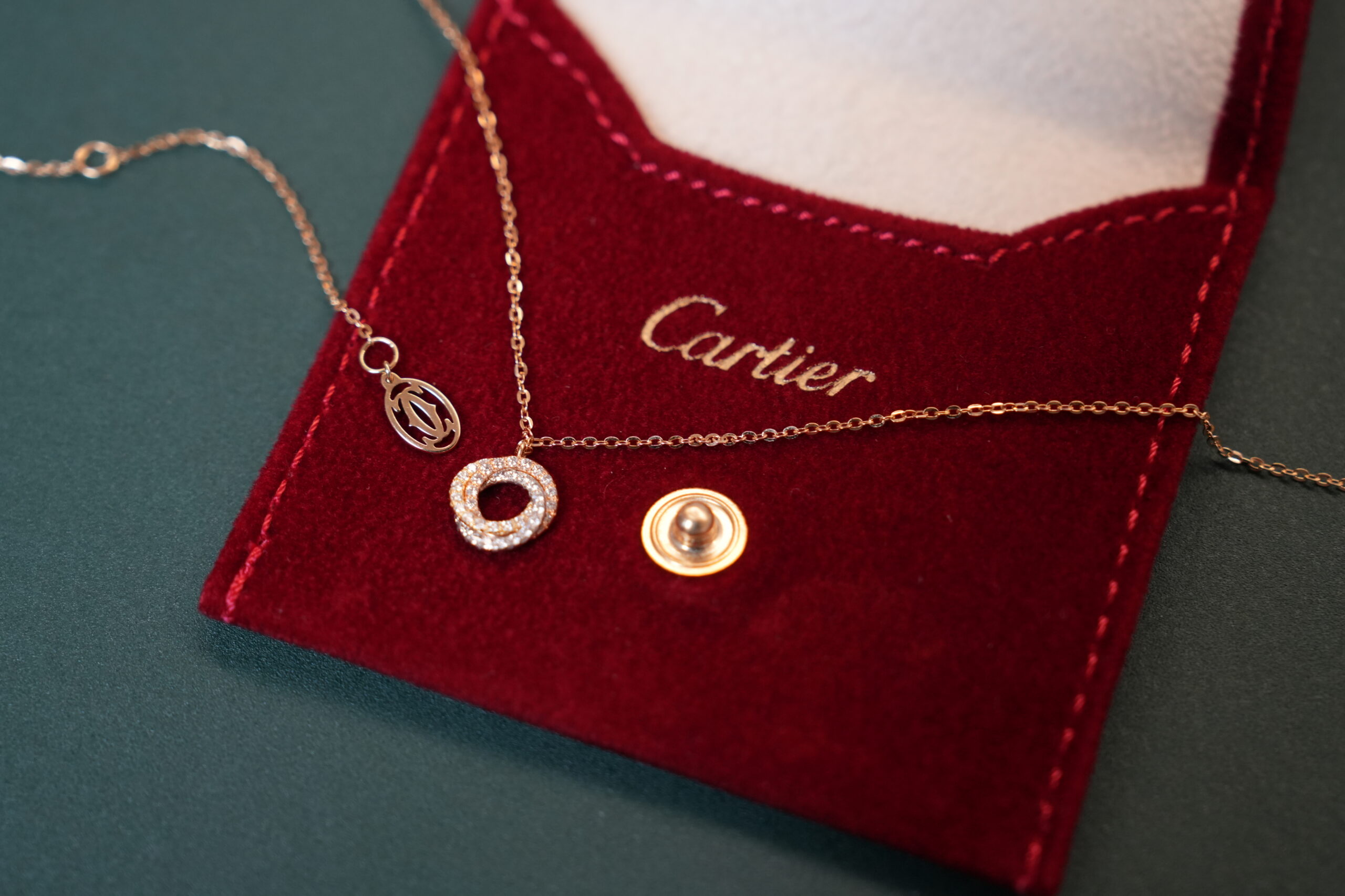 까르띠에 트리니티 스몰 파베 목걸이